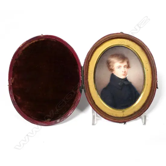 A Regency portrait miniature on ivory of a young gentleman