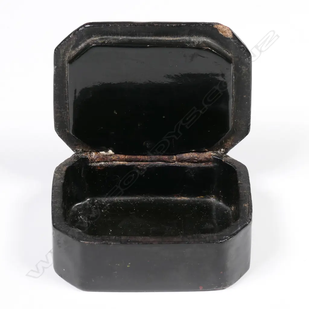 A Victorian papier maché snuff box Image 1++