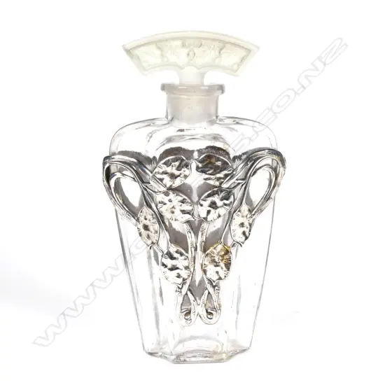 An early 1900s French glass perfume bottle