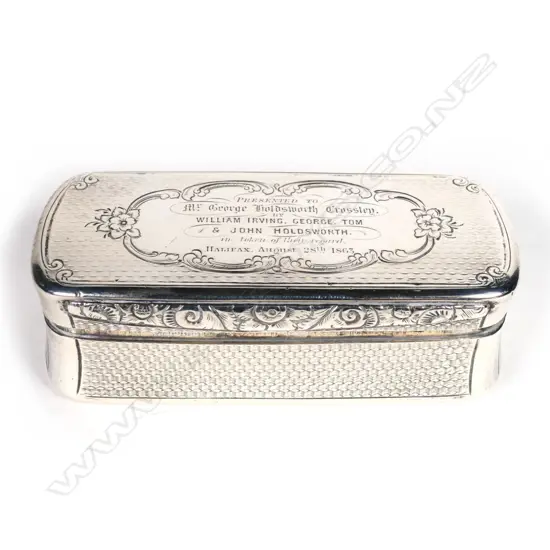 A silver snuff box