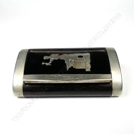 A French rosewood and silver plate snuff box