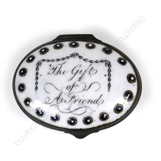 A Georgian Bilston style enamel patch box