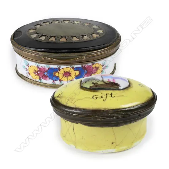 Two 19thC enamel snuff boxes
