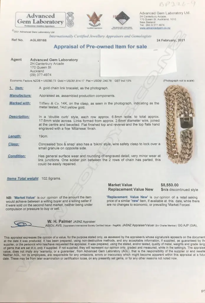 An uncommon vintage Tiffany heavy 14ct yellow gold bracelet Image 1++