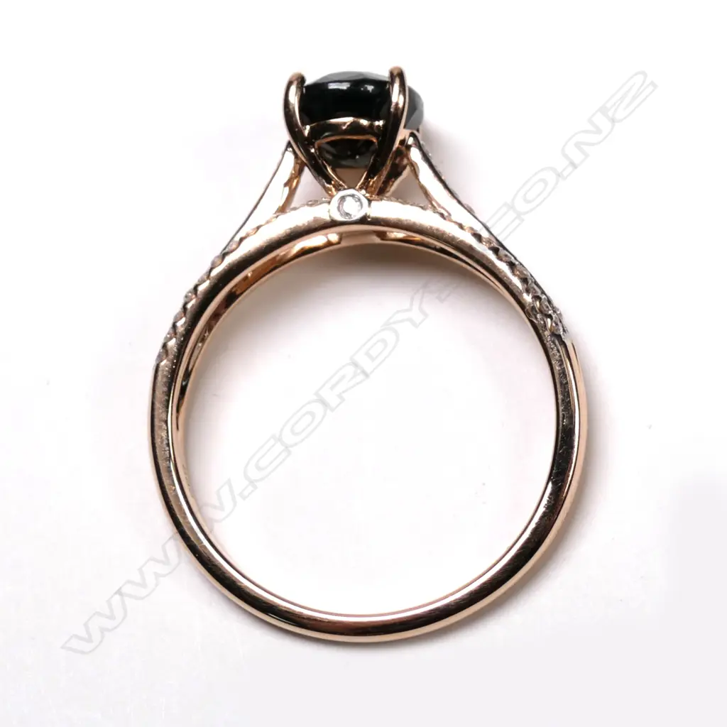 14ct rose gold sapphire and diamond ring Image 1++