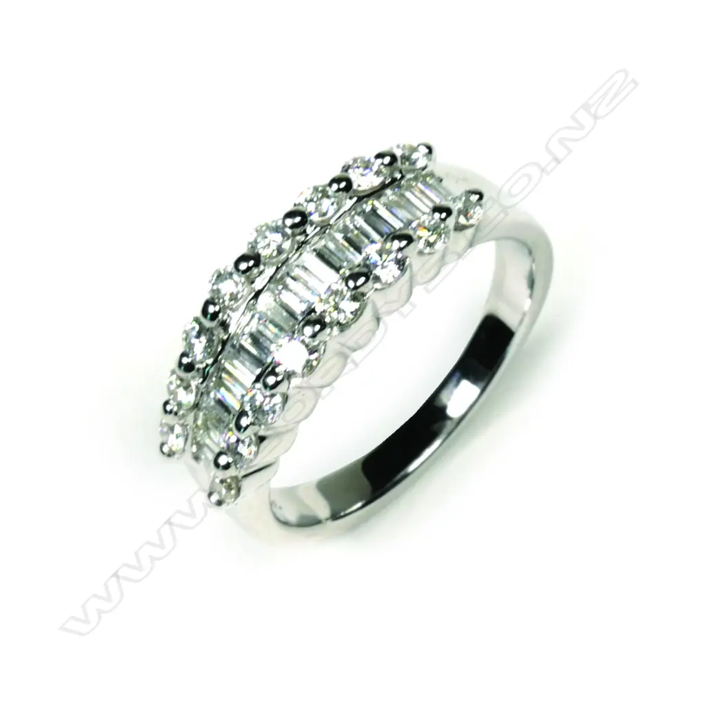 An 18ct white gold and multi diamond ring Image 1++
