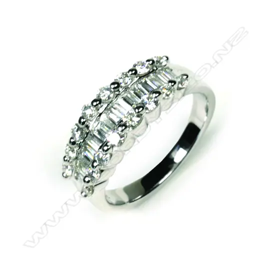 An 18ct white gold and multi diamond ring