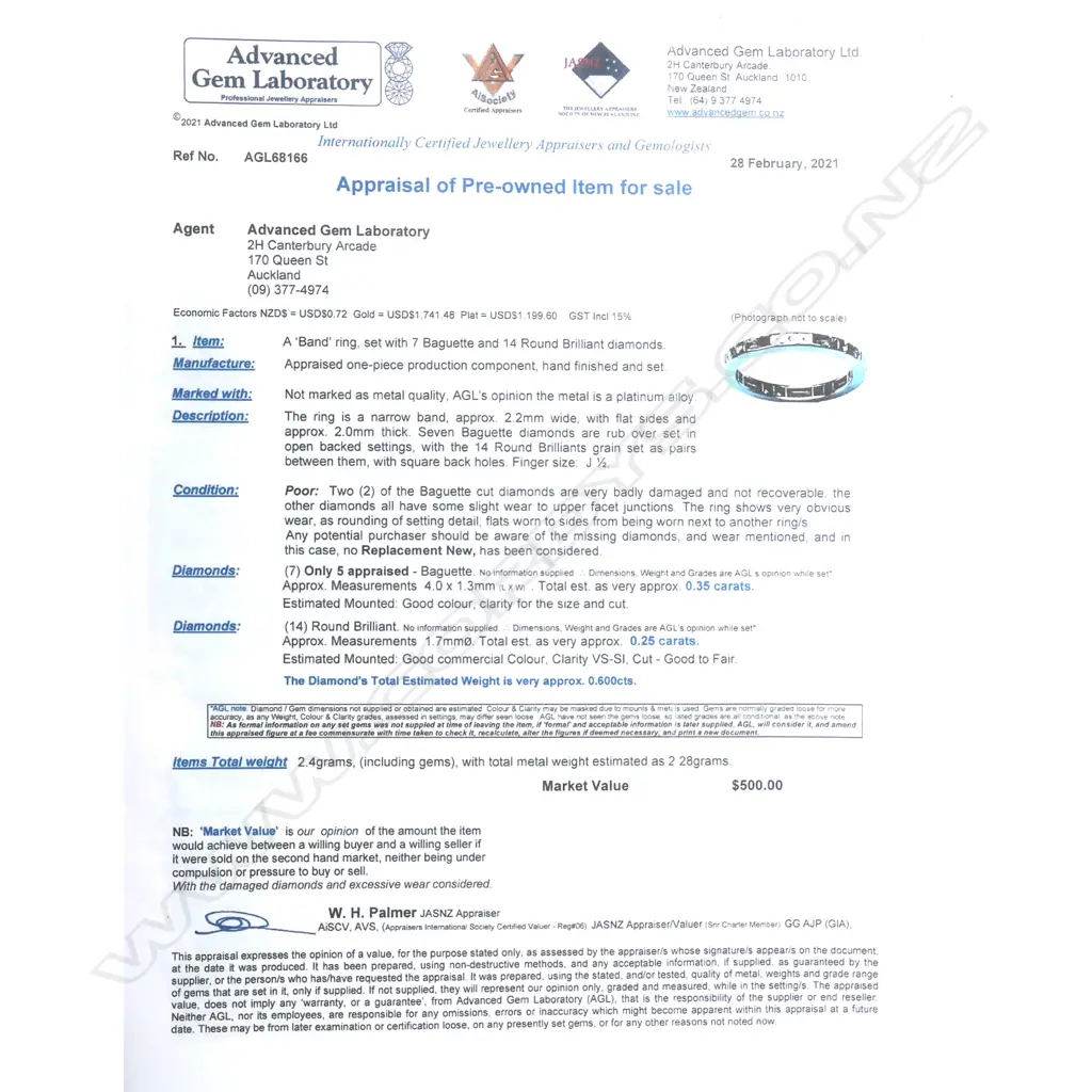 A vintage platinum and diamond eternity band ring Image 1++