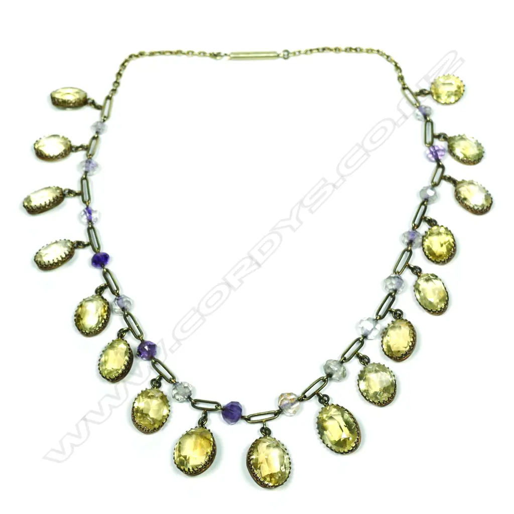 A vintage silver gilt and citrine necklace Image 1++