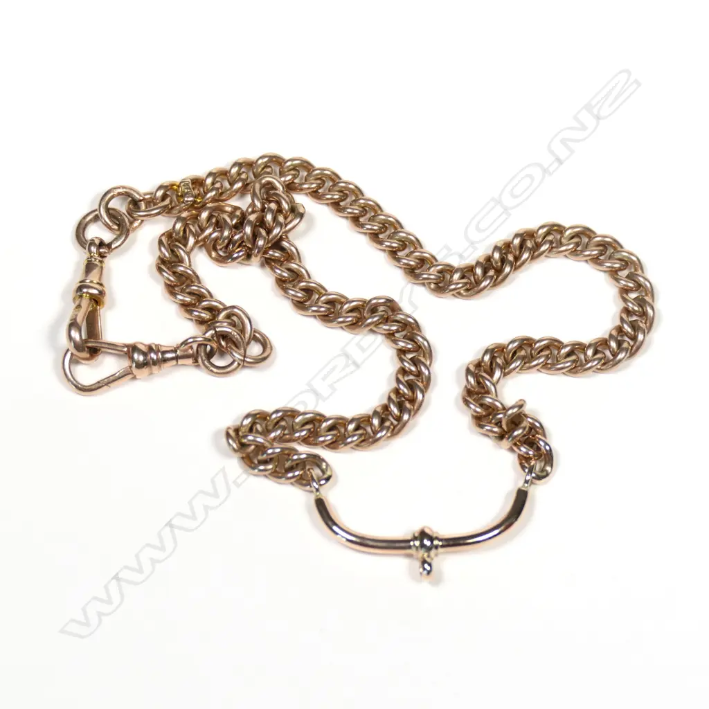 A 9ct rose gold curb link chain Image 1++
