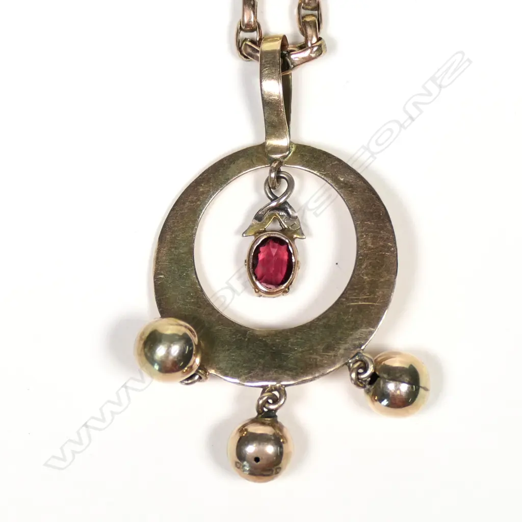 A 15ct rose gold and pink tourmaline pendant Image 1++