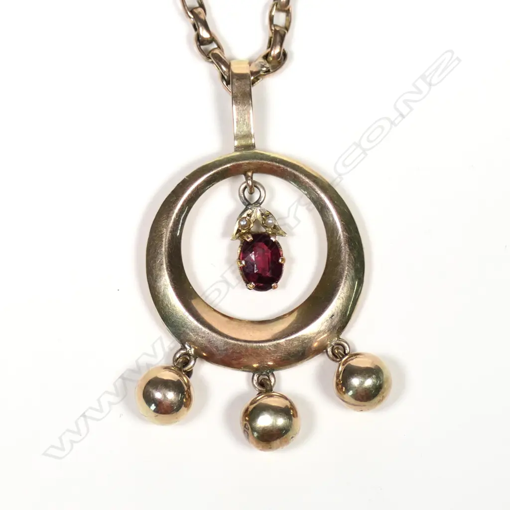 A 15ct rose gold and pink tourmaline pendant Image 1++