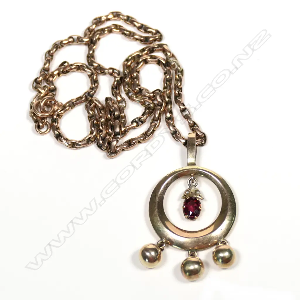 A 15ct rose gold and pink tourmaline pendant Image 1++