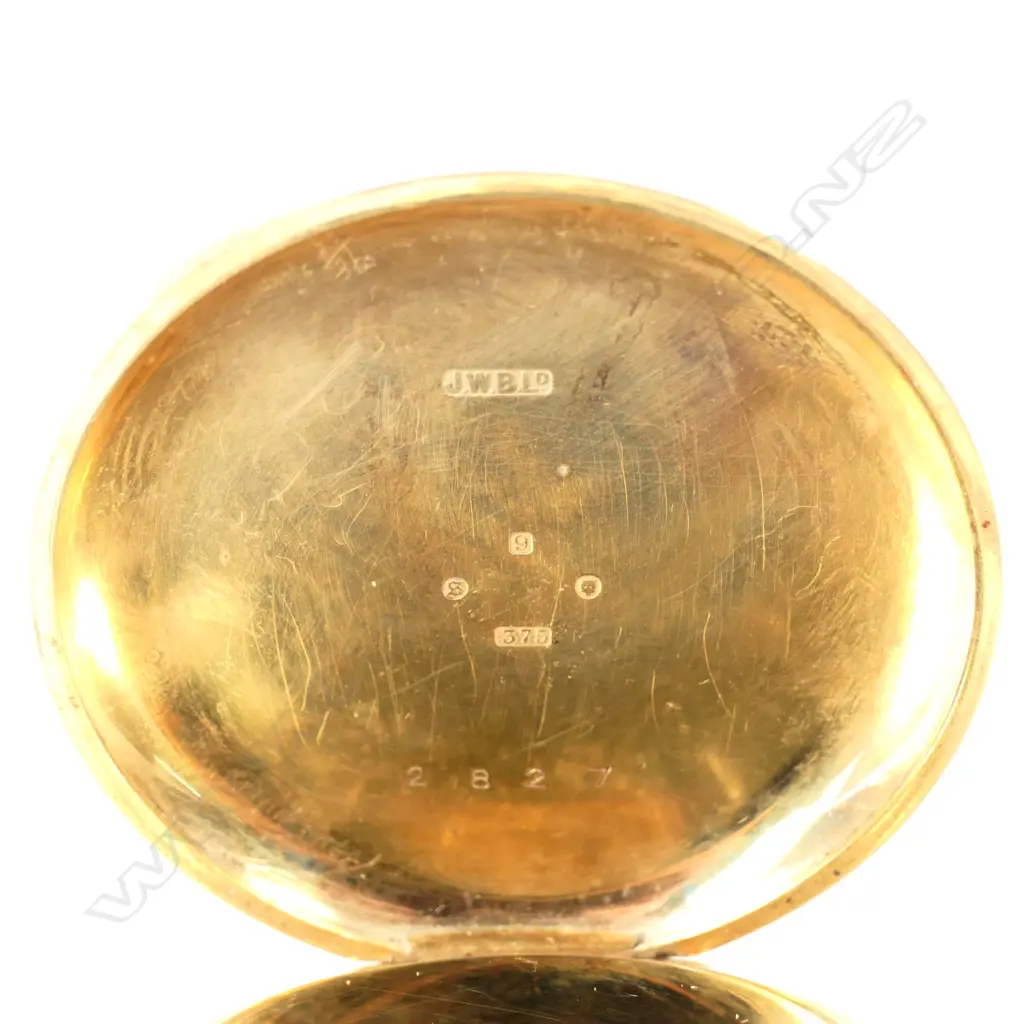 A 19thC 9ct gold half hunter pocket watch by J.W. (James William) Benson Image 1++