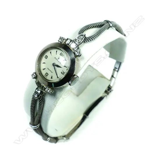 A lady's1950's white gold and diamond Rolex wristwatch