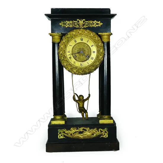 An early/mid 19thC French portico clock