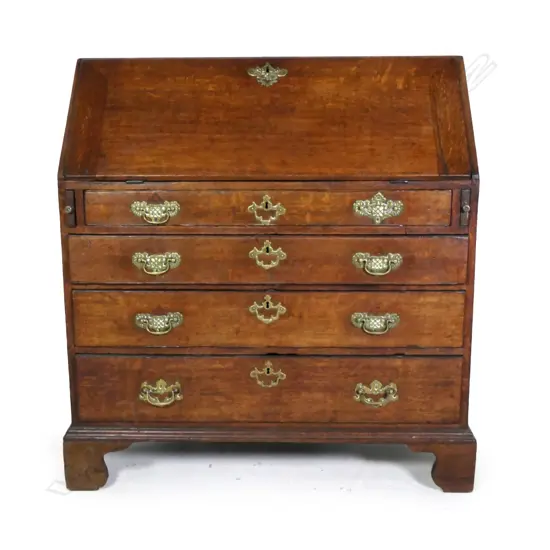 A George III oak fall front bureau