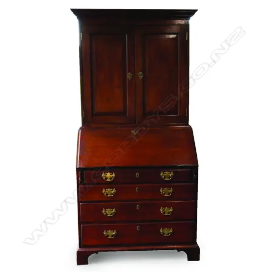 A Georgian oak bureau bookcase