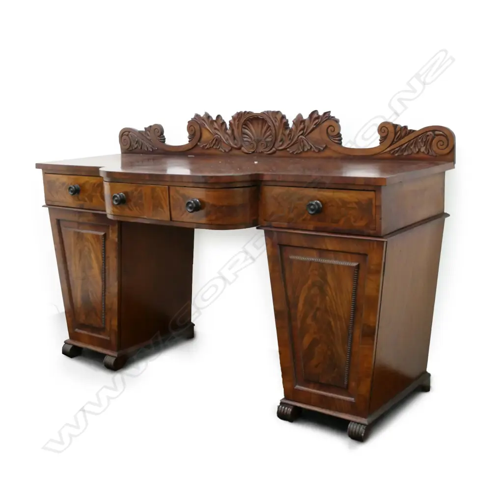A William IV mahogany twin pedestal sideboard Image 1++