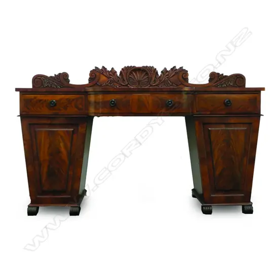 A William IV mahogany twin pedestal sideboard