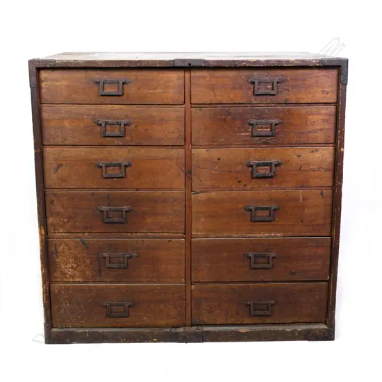 A 19thC Meiji Japanese tansu collector's cabinet