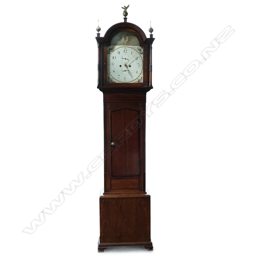 A Georgian mahogany and oak longcase clock Image 1++