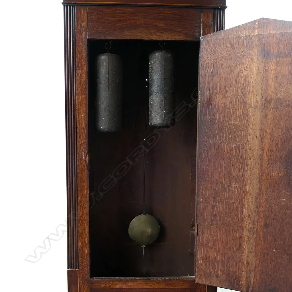 A Georgian mahogany and oak longcase clock Image 1++