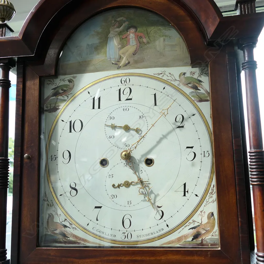 A Georgian mahogany and oak longcase clock Image 1++