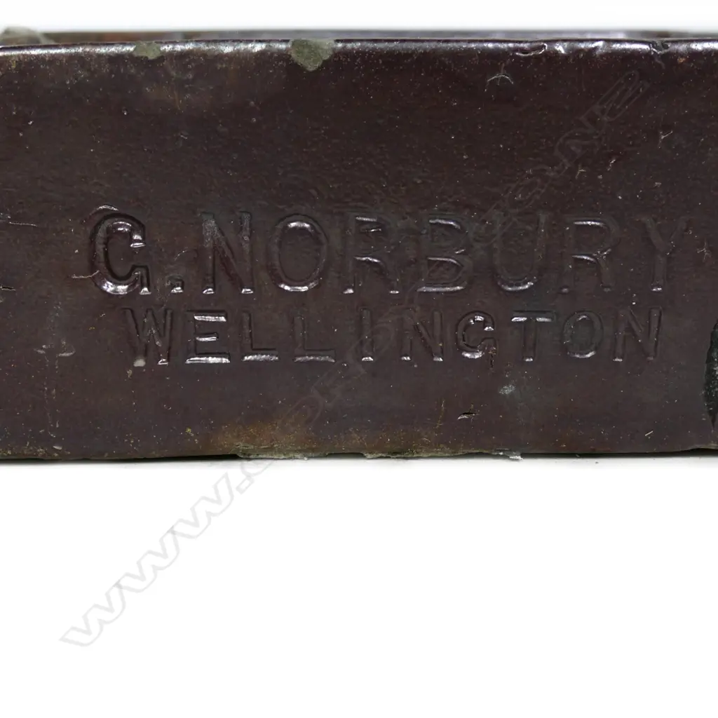 A rare N.Z. colonial G. Norbury (Wellington) salt glazed drain trap Image 1++