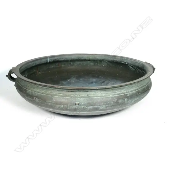 A large Southern Indian bronze urli (temple bowl)