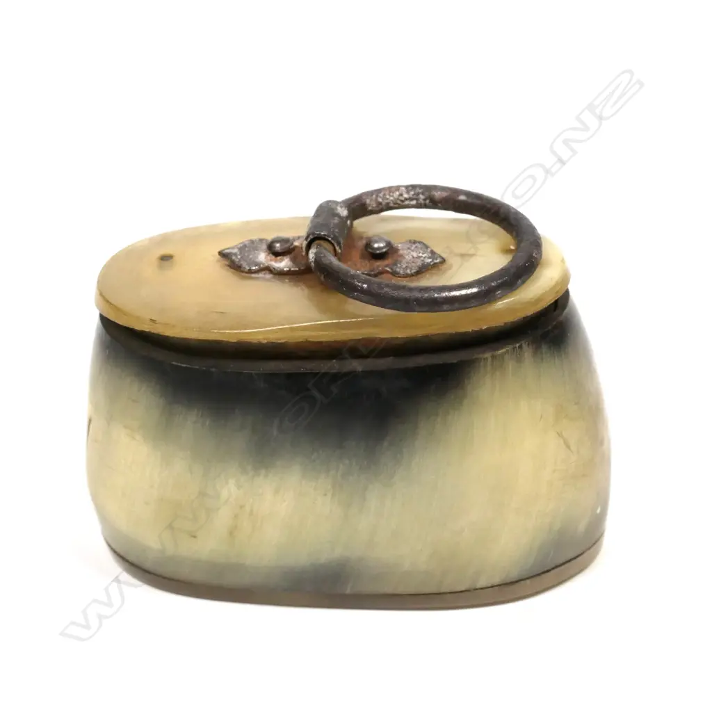 A 19thC horn snuff box Image 1++
