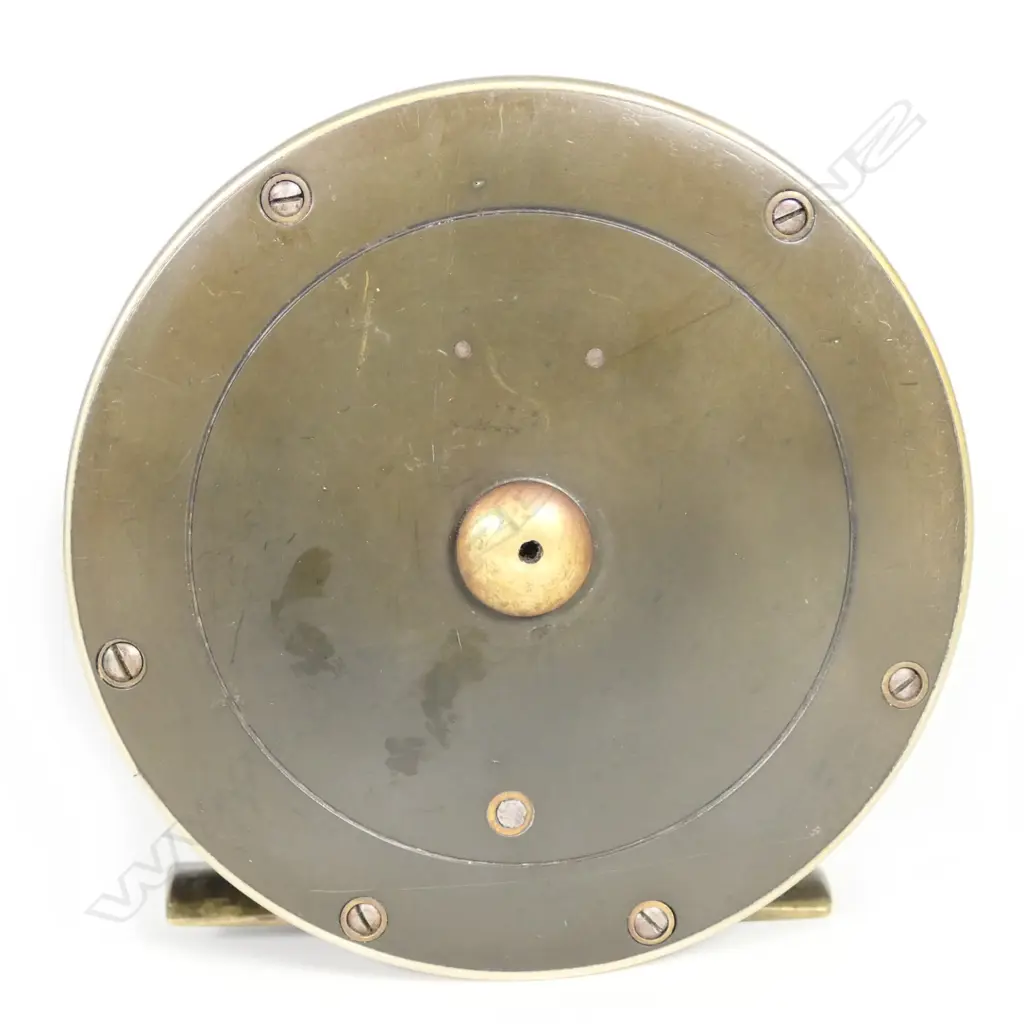 A good 4¼" Watson & Hancock brass and ebonite salmon fly reel Image 1++