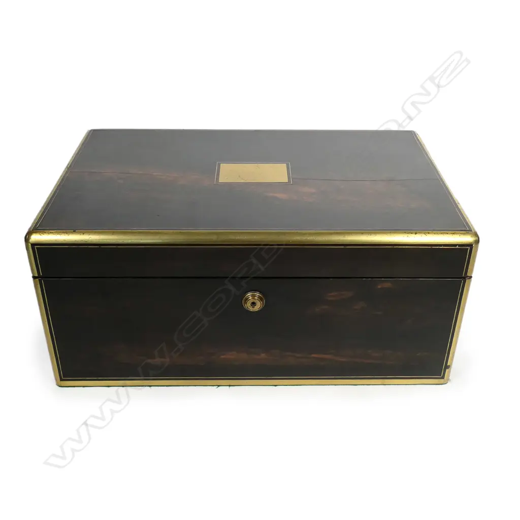 A 19thC Coromandel wood writing slope Image 1++