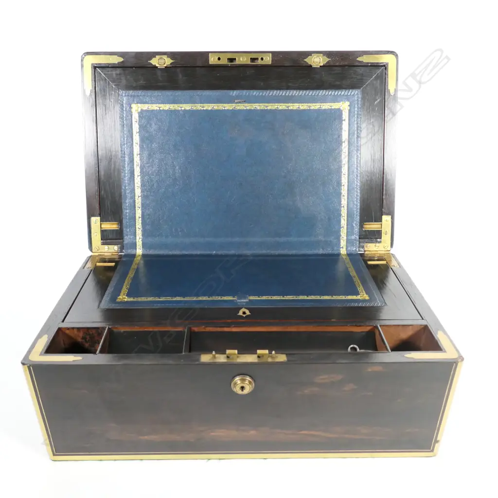 A 19thC Coromandel wood writing slope Image 1++