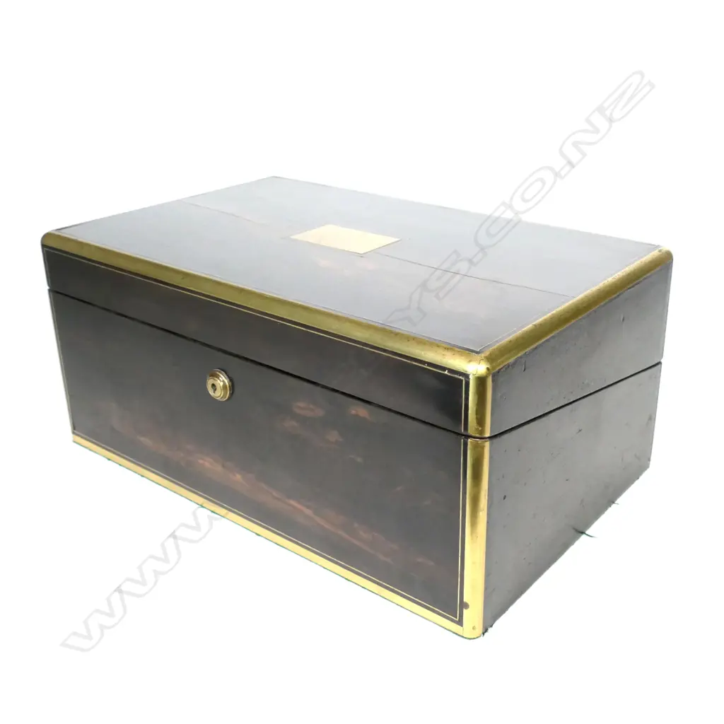 A 19thC Coromandel wood writing slope Image 1++