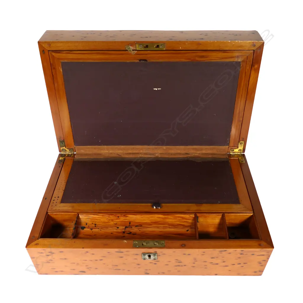 A quality New Zealand colonial burr totara writing slope Image 1++