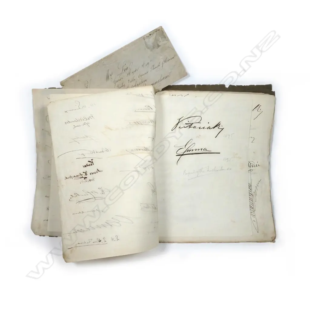 A 19thC folio of approximately 650 autographs including Queen Victoria Image 1++