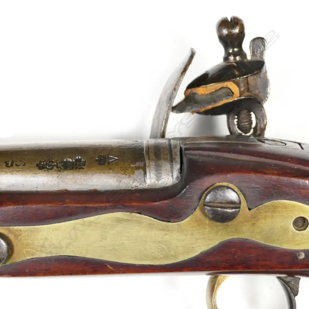 An English antique c.1800 flintlock seaman's pistol by Martin Brander and Thomas Potts Image 1++
