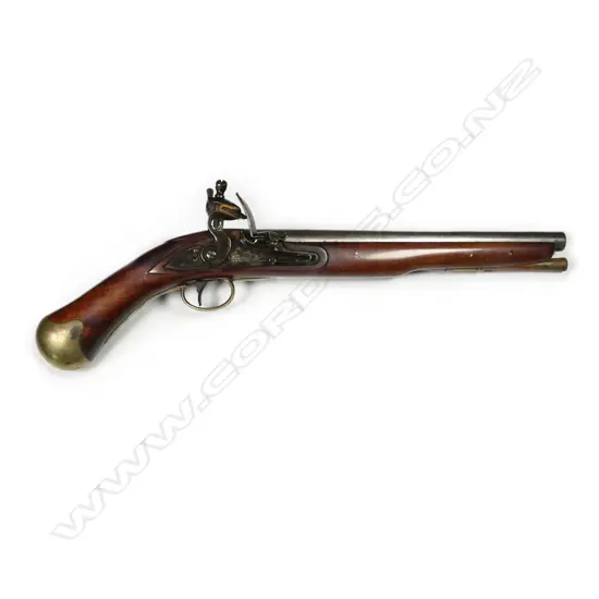 An English antique c.1800 flintlock seaman's pistol by Martin Brander and Thomas Potts