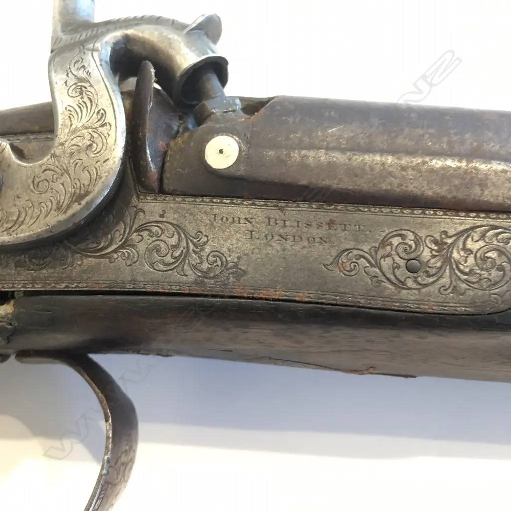 A C1850 John Blissett double barrel muzzle loading rifle combination shotgun Image 1++