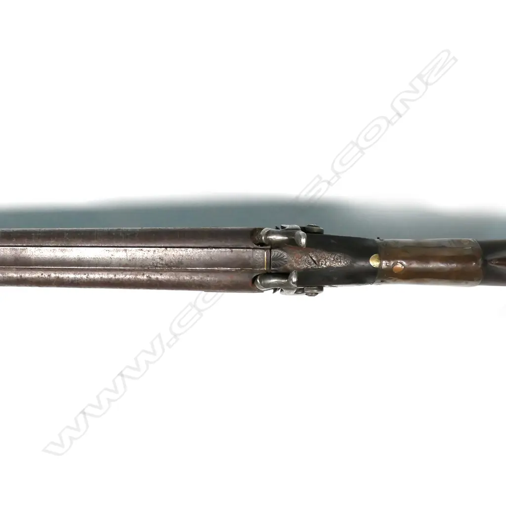A C1850 John Blissett double barrel muzzle loading rifle combination shotgun Image 1++