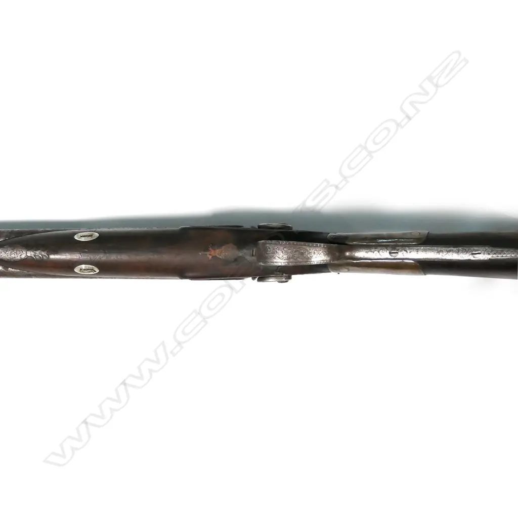 A C1850 John Blissett double barrel muzzle loading rifle combination shotgun Image 1++