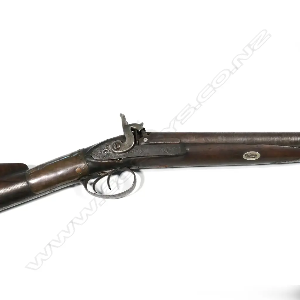 A C1850 John Blissett double barrel muzzle loading rifle combination shotgun Image 1++