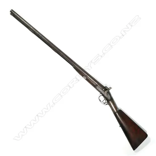A C1850 John Blissett double barrel muzzle loading rifle combination shotgun