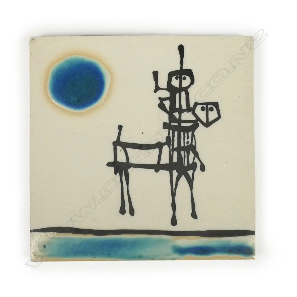 A Ted Dutch 'Don Quixote' glazed tile Image 1++