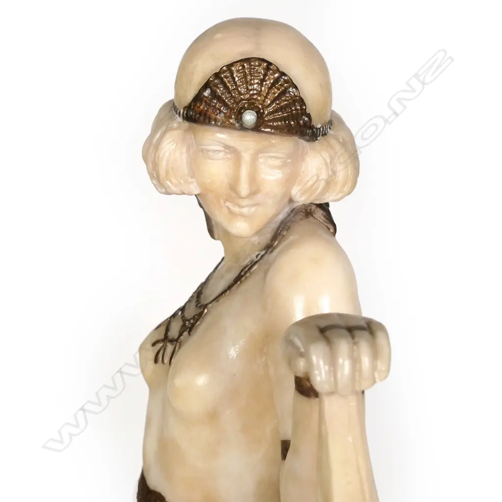 An Italian Art Deco alabaster statuette of an Egyptian dancer Image 1++