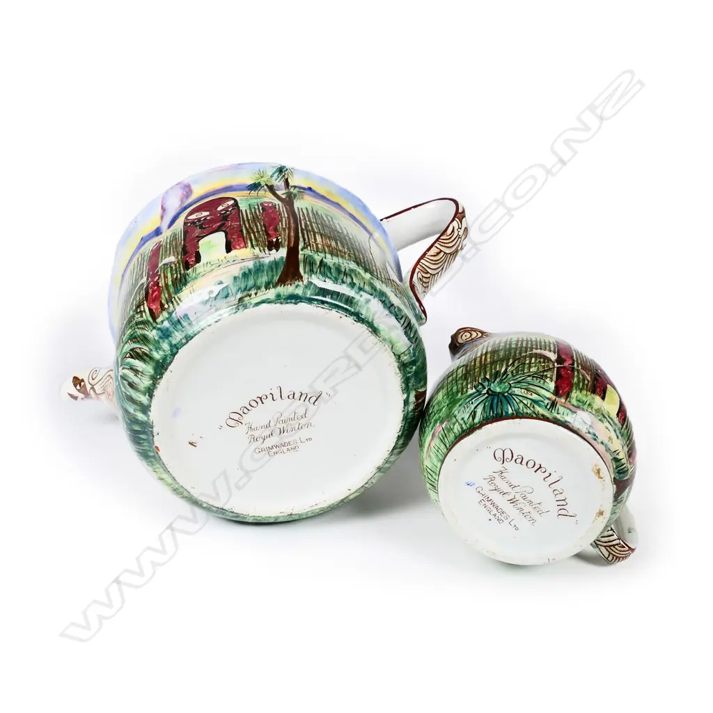 A Royal Winton Maoriland teapot and cream jug Image 1++