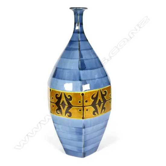 A Japanese hexagonal baluster vase