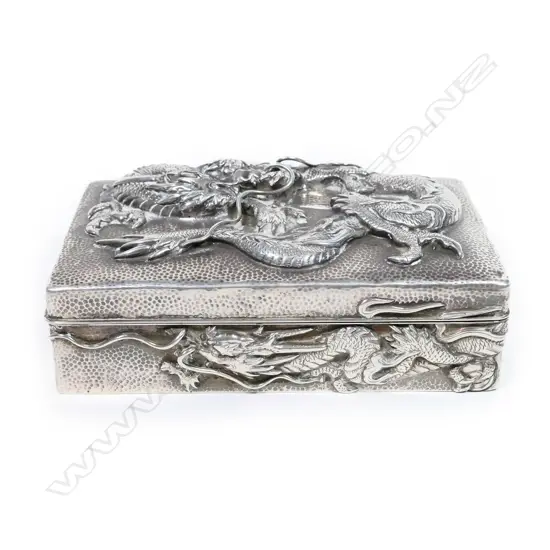 A Japanese Meiji period silver box