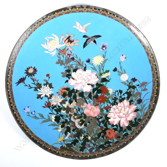 A late 19thC Japanese cloisonné wall charger